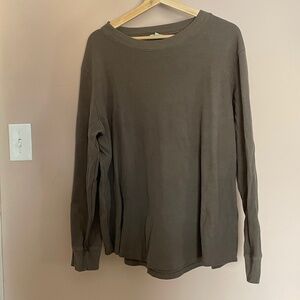 Aliya Wanek Long Sleeve Ribbed Top Brown 2X Organic Cotton Ethically Made